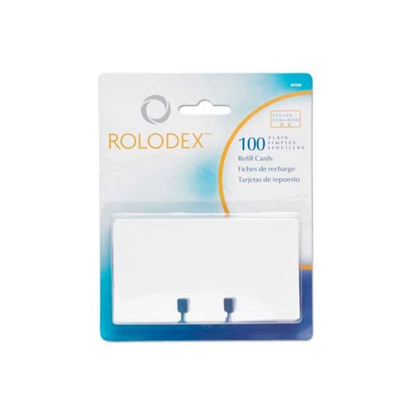 Rolodex Corp Rolodex Plain Unruled Refill Card, 2 1/4 x 4, White, 100 Cards/Pack 71691 - main